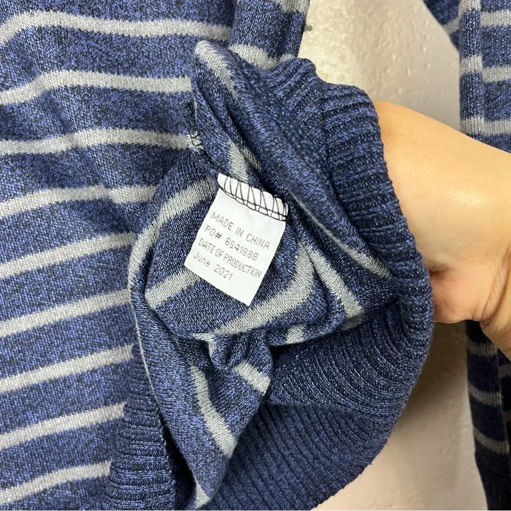 5 for $30 Street rules boy long sleeve 3/4 zip super soft navy blue gray striped
